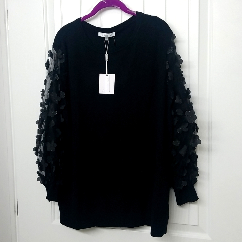 Siani of Milan 1X NWT (see through sleeves) Lightweight Sweater